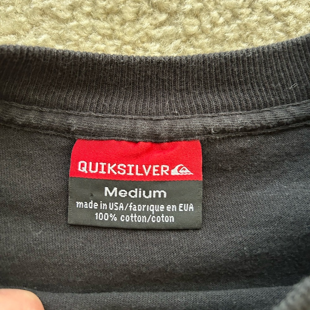 Quiksilver Black Long Sleeve T-Shirt with Logo - Picture 7 of 9